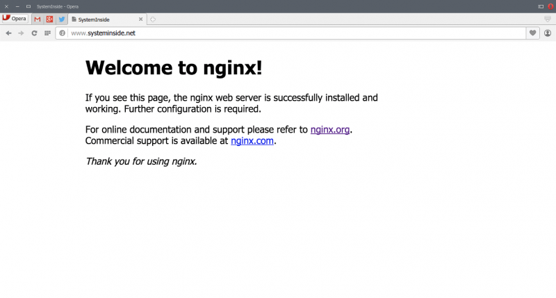 nginx bienvenida