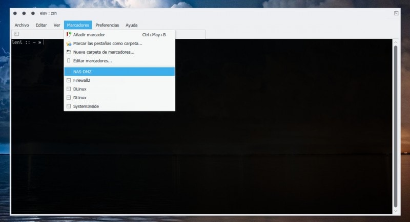 Marcadores en Konsole