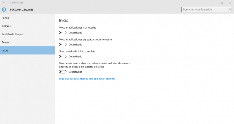 Windows Personalizacion Inicio