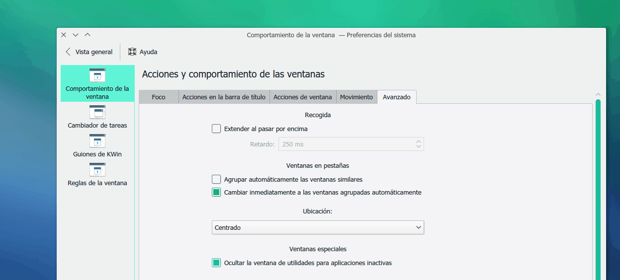 Cambiar la ubicación de las ventanas cuando se abren en KDE