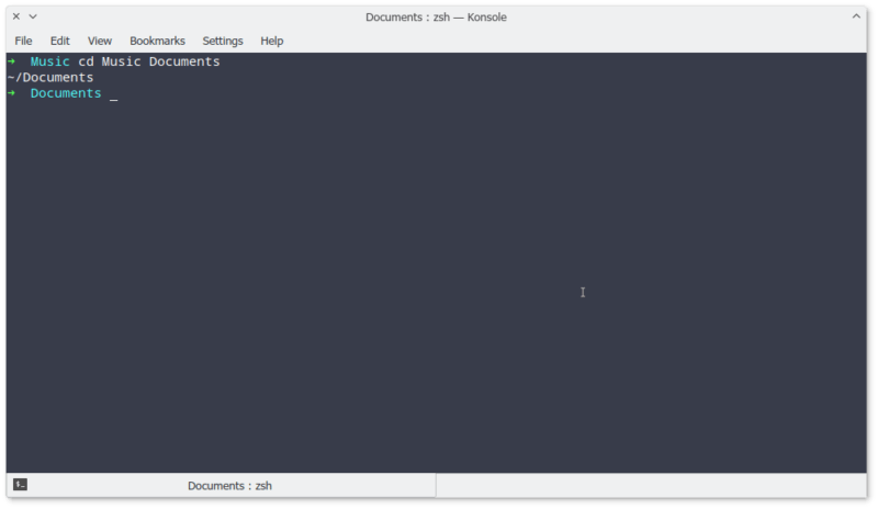 ZSH Cambio Directorio