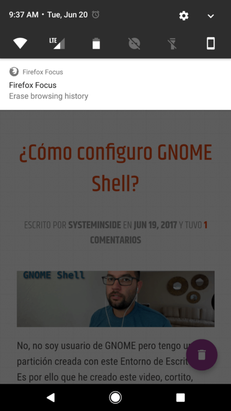 Firefox Focus Historial