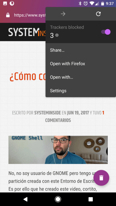 Firefox Focus Bloqueador