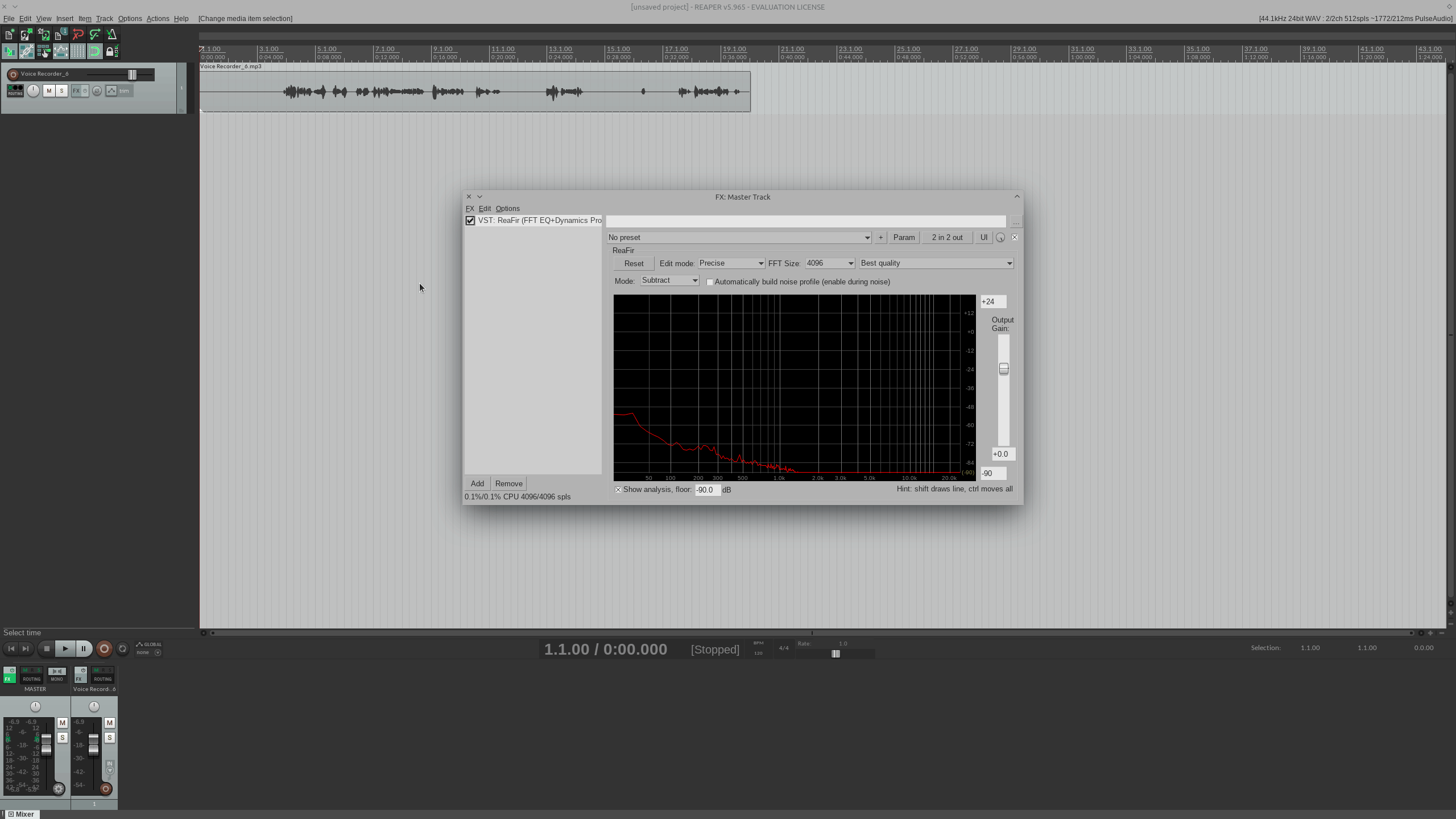 Como reducir el ruido de nuestro audio con Reaper