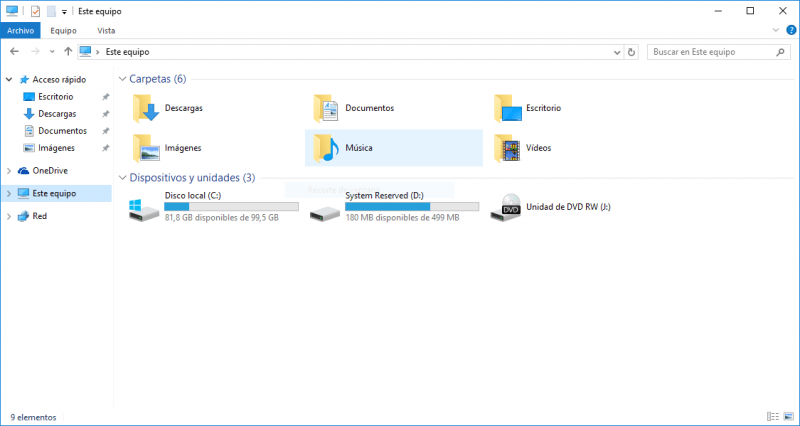Windows 10 ahorro de Espacio