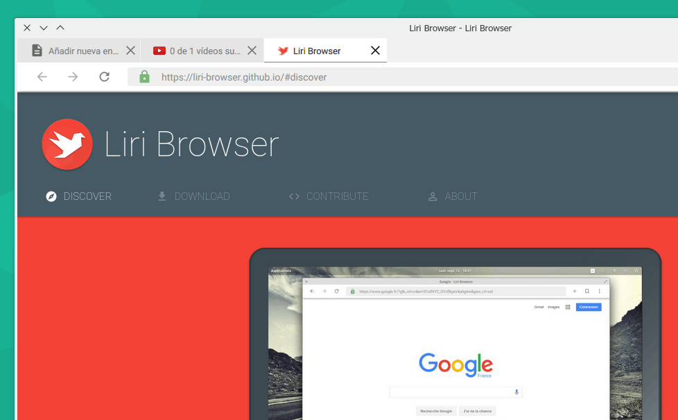 Liri Browser: Un navegador inspirado en Material Design